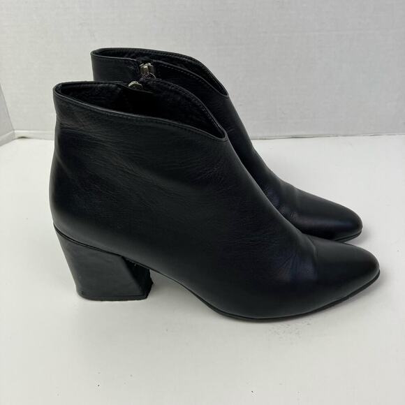Bueno Sofie Black Leather Heeled Ankle Booties Dress Booties Careerwear Sz 37 - Picture 6 of 16